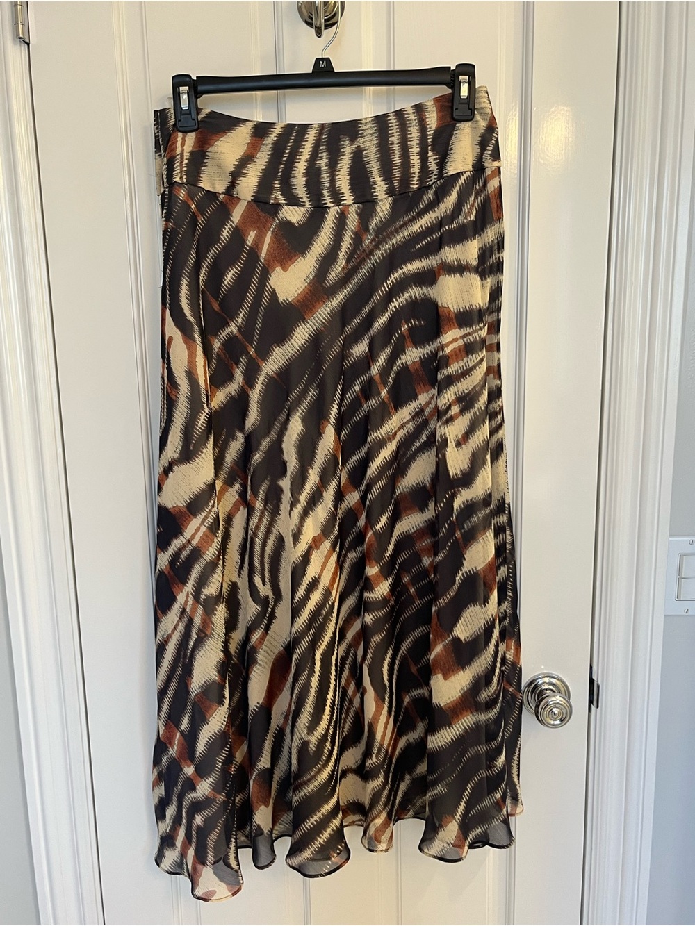 Jones New York Brown Rust Chiffon Maxi A-line Skirt size 10